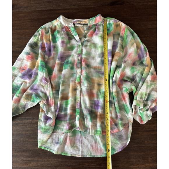 Anthropologie Pilcro Top Blouse Women’s XS Watercolor The Sidney Batwing - Picture 4 of 11